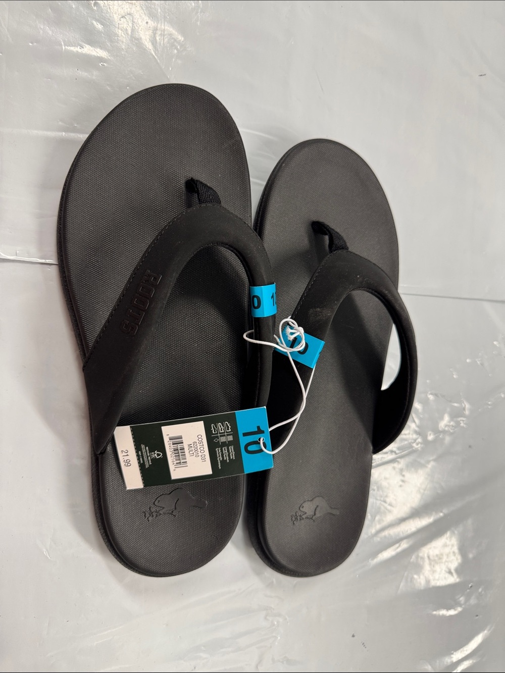 Roots Black Women's Flip Flop Sandals